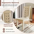 thumbnail image 6 of Costway Dining Chair Set of 4 with Rubber Wood Frame & Leaf-shape High Back for Kitchen Cream White, 6 of 9
