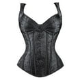 thumbnail image 2 of LELINTA Women's Corset Intimates Gothic Jacquard Shoulder Straps TaLELINTA Overbust Body Shaper, 2 of 6