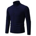 thumbnail image 1 of LOVZFMLL Men's Sweaters, Solid Color Turtleneck Ribbed Cardigan, Casual Fashion Button Vest, Mock Two-Layer, Warm Winter Tops, Fall Clothes, 1 of 3