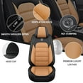 thumbnail image 2 of 2-Seats Car Seat Covers for 95% Hyundai Models Leather Auto Vehicle Seat Cushions Waterproof Seat Cover Airbag Compatible(Black&Orange-Standard), 2 of 6