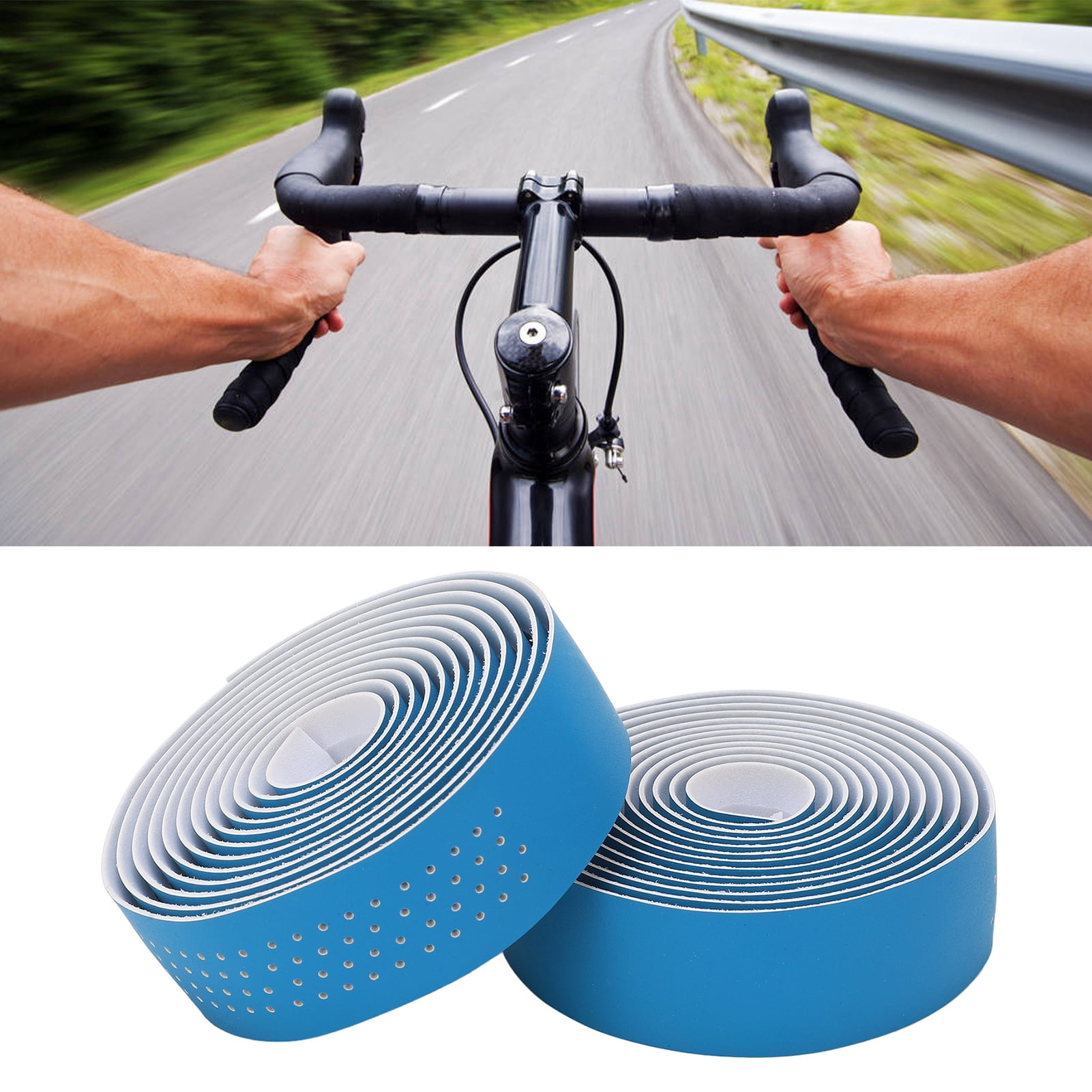 Ruban De Guidon Vélo Anti-Dérapant Liège 2m X 3cm - Set Avec Poignées Neuf