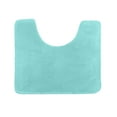 thumbnail image 1 of Clara Clark Bath Mat Bathroom Rug - Absorbent Memory Foam Bath Rugs - Non-Slip, Thick, Cozy Velvet Feel Microfiber Bathrug, Plush Shower, Toilet- Floor Bathmats Carpet - Aqua - Contour Size 24"x20", 1 of 5