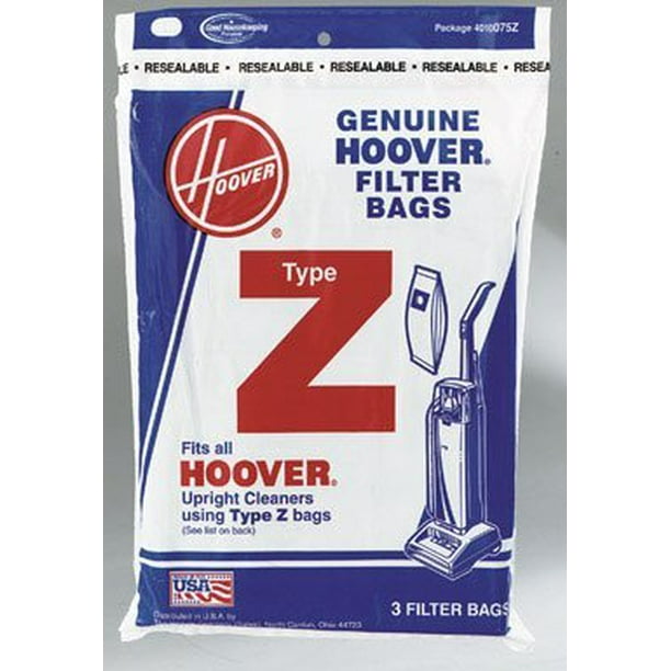 Hoover Vacuum Bags Style Z OEM 3/pk 4010075Z