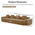 thumbnail image 2 of Newest 138" 4-Seater Modular Velvet Sofa for Living Room, Deep-Seat Design with Throw Pillows & No Assembly Required,Brown, 2 of 8