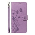 thumbnail image 2 of Nalacover Case Wallet for iPhone 8 Plus / iPhone 7 Plus with Card Slots, Embossed Pattern PU Leather Phone Case Kickstand Flip Cover Detachable Wrist Strap Magnetic Closure Folio Case, Purple, 2 of 11