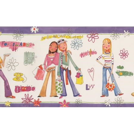 Girls Power White Wallpaper Border For Teens Bedroom Bathroom Roll 15 X 9 Walmart Canada