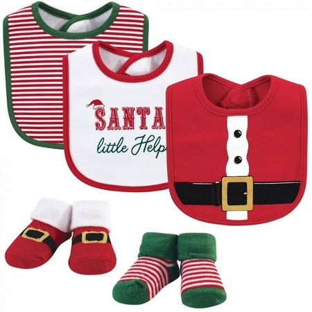 UPC: 0660168725810 | Little Treasure Baby Boy Cotton Bib and Sock Set 5pk Santa One Size