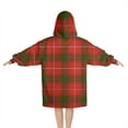 thumbnail image 2 of Red Green Checkerboard Checkered Pattern Blanket Hoodies for Kids 6-13YR Oversize Wearable Blanket Hoodies for Boys Girls Teens, 2 of 7