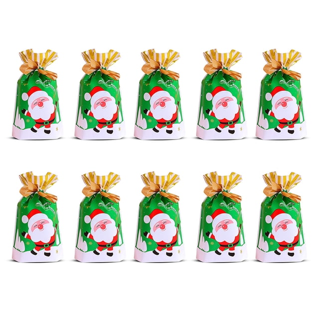 Bolsas con cordón impresas navideñas Empaquetado de regalo de fiesta Presenta Paquetes de juguete de envoltura Bolsas vacías Accesorios de decoración Tipo 5 10 Piezas sidaley HA009363-09