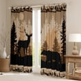 thumbnail image 2 of Feelyou Jungle Bear Deer Blackout Curtains Set of 2 (52x84 Each), Rustic Wooden Cabin Window Curtains, Teens Kids Boys Girls Curtains and Drapes, Window Curtains Decor, 2 of 6