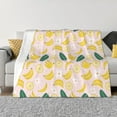 thumbnail image 1 of Balery Banana With Leaves Manta de Franela con Dibujo, Lujo Ultra Suave y Cálido, Antipelusa y Resistente a las Arrugas para Cama, Sofá, Camping -80"x60", 1 of 6