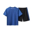 thumbnail image 3 of ATOGUTA Teen Boy Girl Sets 4T-13 2 Piece Athletic Crewneck T-Shirt and Shorts Outfit for Boys Blue, 3 of 3
