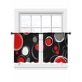 thumbnail image 2 of Abstract Red Sheer Curtains 54 Inches Long 2 Panels Black Grey Circle Modern Geometric Art Light Filtering Semi Sheer Window Curtains Drapes for Bedroom Living Room 52"x54", 2 of 7