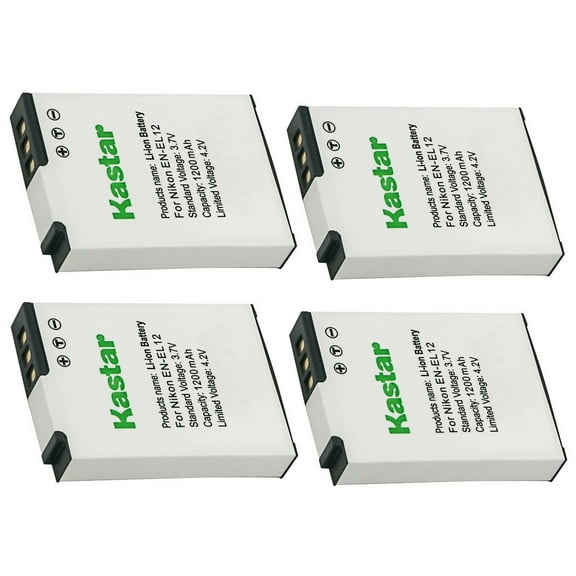 Kastar 4ack EN-EL12 Battery Replacement cement for Nikon Coolpix P330, Coolpix P340, Coolpix S31, Coolpix S70, Coolpix S610, Coolpix S620, Coolpix S630, Coolpix S640, Coolpix S710 Camera