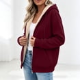 thumbnail image 4 of Mifsaly Womens Sherpa Fleece Lined Jackets Full Zip Hoodies Fall Winter Thermal Daily Going Out Athletic Casual Outfits with Pockets, 4 of 6