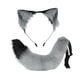 thumbnail image 3 of Disfraz de gato para cosplay, conjunto de orejas y cola de gato para decoración de fiestas de cosplay de anime, regalos Gris, 3 of 8
