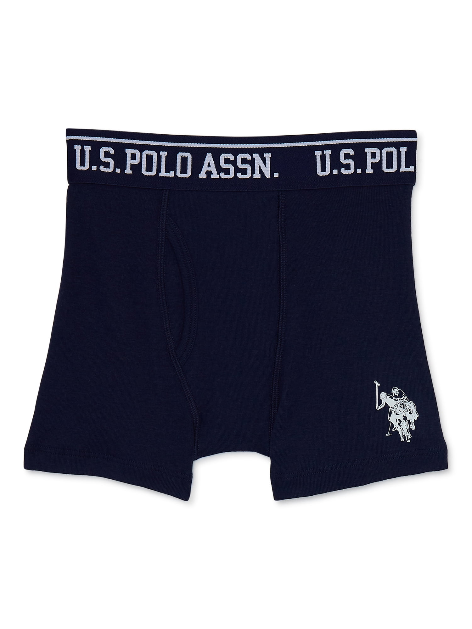 U.S. Polo Assn. Boys Cotton Tagless Underwear Boxer Briefs, 5- Pack, Sizes (S-XXL)