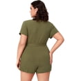 thumbnail image 2 of ORUYROP Women's Asymmetrical Solid Overlap Bodycon Workwear Skirt, 2 of 7