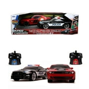 Jada Toys - Heat Chase 1:16 Scale Twin Pack RC, Shelby GT 500 with Challenger SRT Hellcat - Wide Body