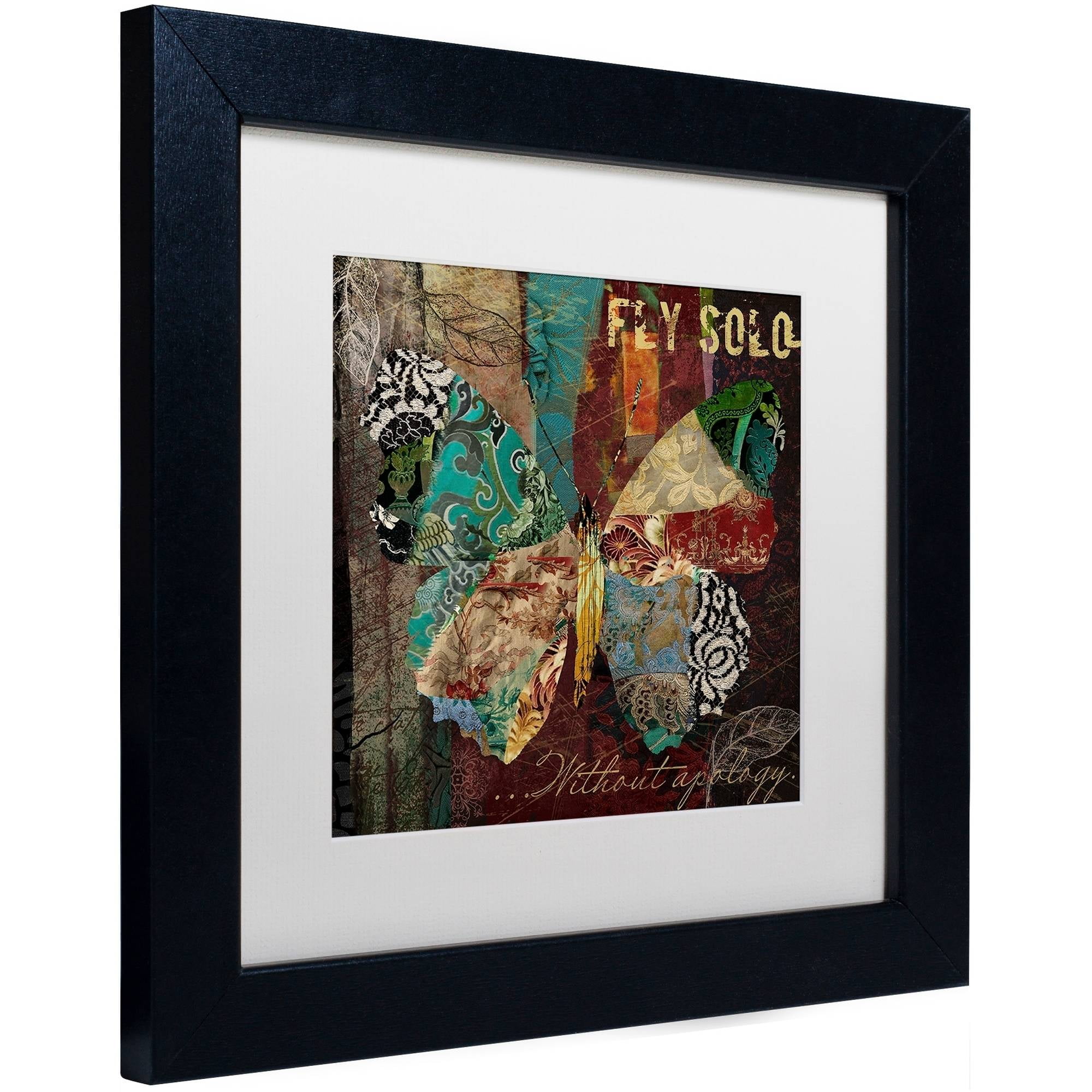 Trademark Fine Art "Winging It I" Canvas Art by Color Bakery White Matte, Black Frame