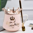 thumbnail image 2 of Farcauo Pink Queen of Everything Mug with Lid Cute Pink Cup with Crown Tea Coffee Mugs Gift with Spoon & Coaster 12 oz Ceramic Cups Birthday Gifts for Women Girls Mom Friend Mothers Day Gifts for Mom, 2 of 9