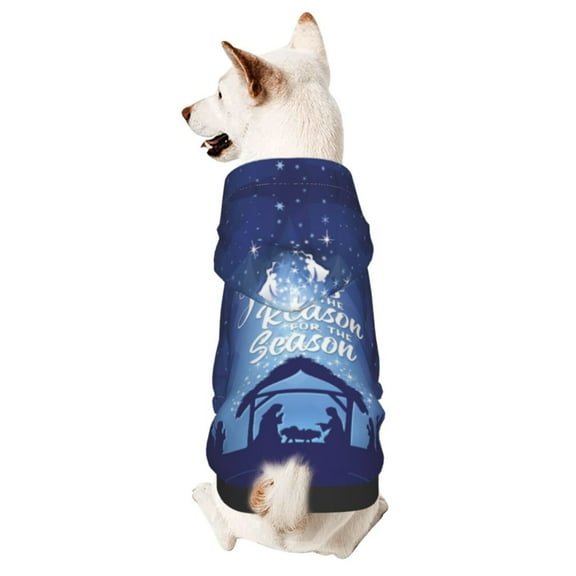 Jesus Is The Reason For The Christmas Season Dog Sweatshirt Pet Wear Hoodie Soft Warm Easy To Wear Puppy Cat Dogs Apparel Small