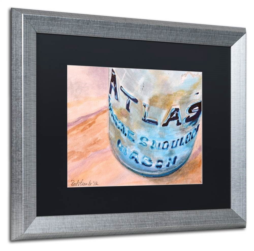 Trademark Fine Art "Atlas Jar" Canvas Art by Jennifer Redstreake Black Matte, Silver Frame