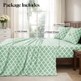 thumbnail image 4 of Lux Decor King Bed Sheets Set 4 Piece - Quatrefoil Pattern, Ultra Soft Polyester Sheet Deep Pocket Fit, Wrinkle Free, Breathable & Fade Resistant OEKO-TEX Certified, Green, 4 of 11