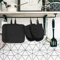 thumbnail image 5 of HEETLY Short Oven Mitts and Pot Holders Set,4-Piece,500°F Heat Resistant with Neoprene Grip,Black, 5 of 7