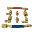 thumbnail image 1 of KAKOWELY Ensemble de 8 Pcs pour Climatiseur de Voiture Réfrigération R134A R12 Adaptateur de Conversion Tuyau Kits Joint Dissolvant Rapide Installateur Raccord Rapide Connecteur,4.92x"X0.47"X0.43 Pouces, 1 of 5