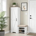 thumbnail image 2 of EGBHDSFT Farmhouse Accent Cabinet - 47.2" White Brown Floor Pantry Storage Cabinet, 2 of 7