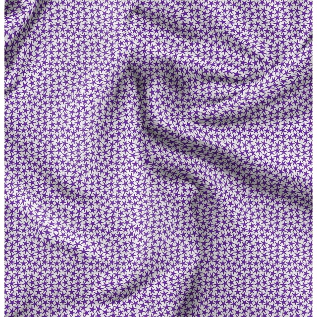 Soimoi Silk Fabric Stars Star Printed Fabric 1 Yard 42 Inch Wide