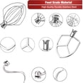 thumbnail image 6 of Stainless Steel 3 Piece kit Attachments for KitchenAid Stand Mixer and 5.5-6 Quart Bowl, Dishwasher Safe (5.5-6QT Flat Beater, 6QT Dough Hook, KN256 6-Wire Whip Attachment), 6 of 7