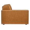 thumbnail image 3 of Maklaine 41.5" Left Arm Faux Leather Sectional Sofa Chair in Tan, 3 of 9