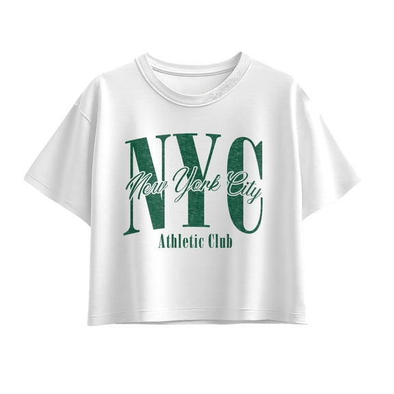 Instant Message - New York City Athletic Club Girls' Short Sleeve Boxy Graphic T-Shirt