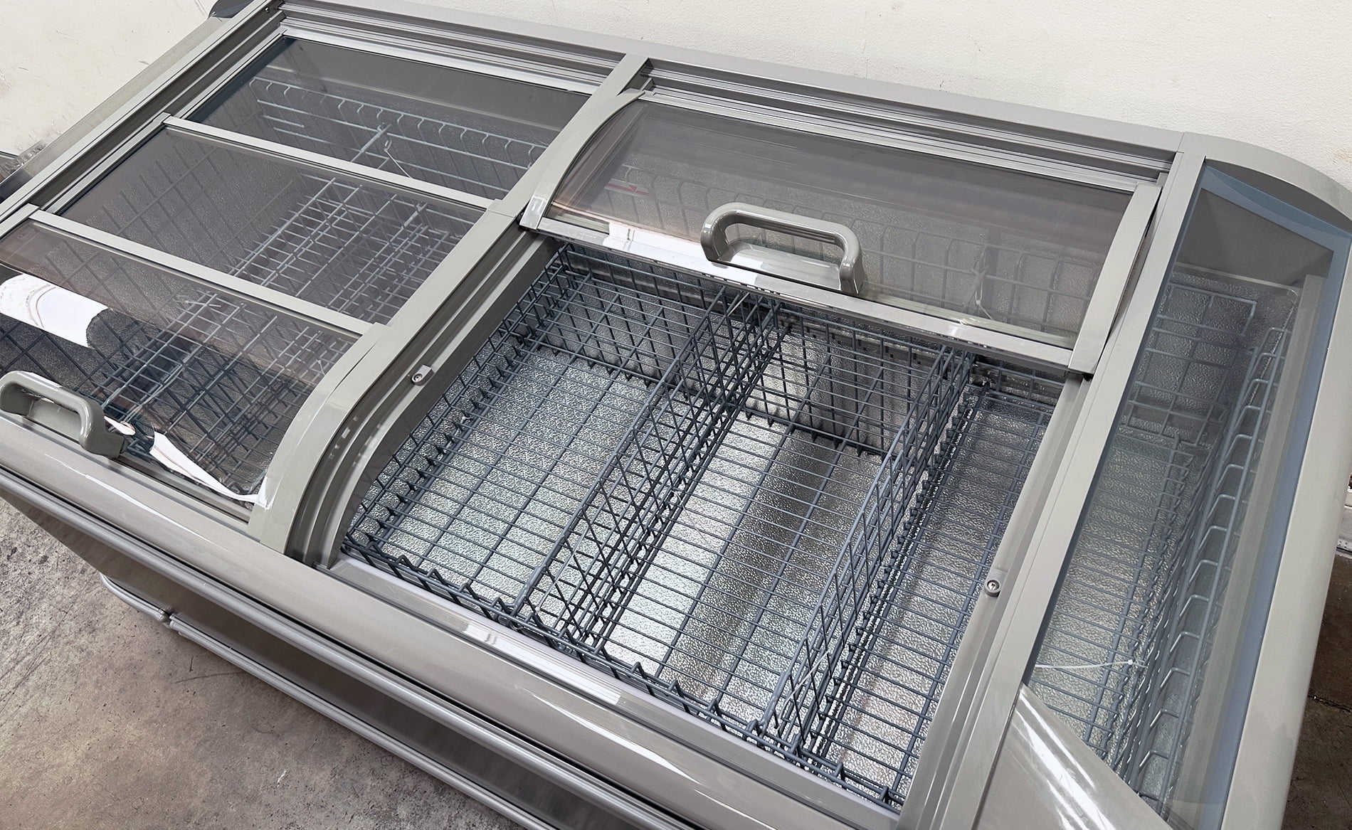 NSF 73" Commercial Island Freezer With Sliding Glass Top – Frost-Free Display Freezer for Supermarkets