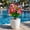 💖 Pink_Hot#112, variant on Artificial Orange Mum Topiary Outdoor Fall Decor with Ground Stake for Porch, Garden Planters