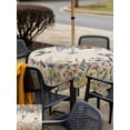 thumbnail image 5 of Outdoor Tablecloths with Umbrella Hole & Zipper, Spring Floral 54x54 Inch Square Tablecloths, Daisy Sunflowers Wisteria Hummingbird Beige Waterproof Table Cloth, Patio/Pool/Picnic Table Covers, 5 of 8
