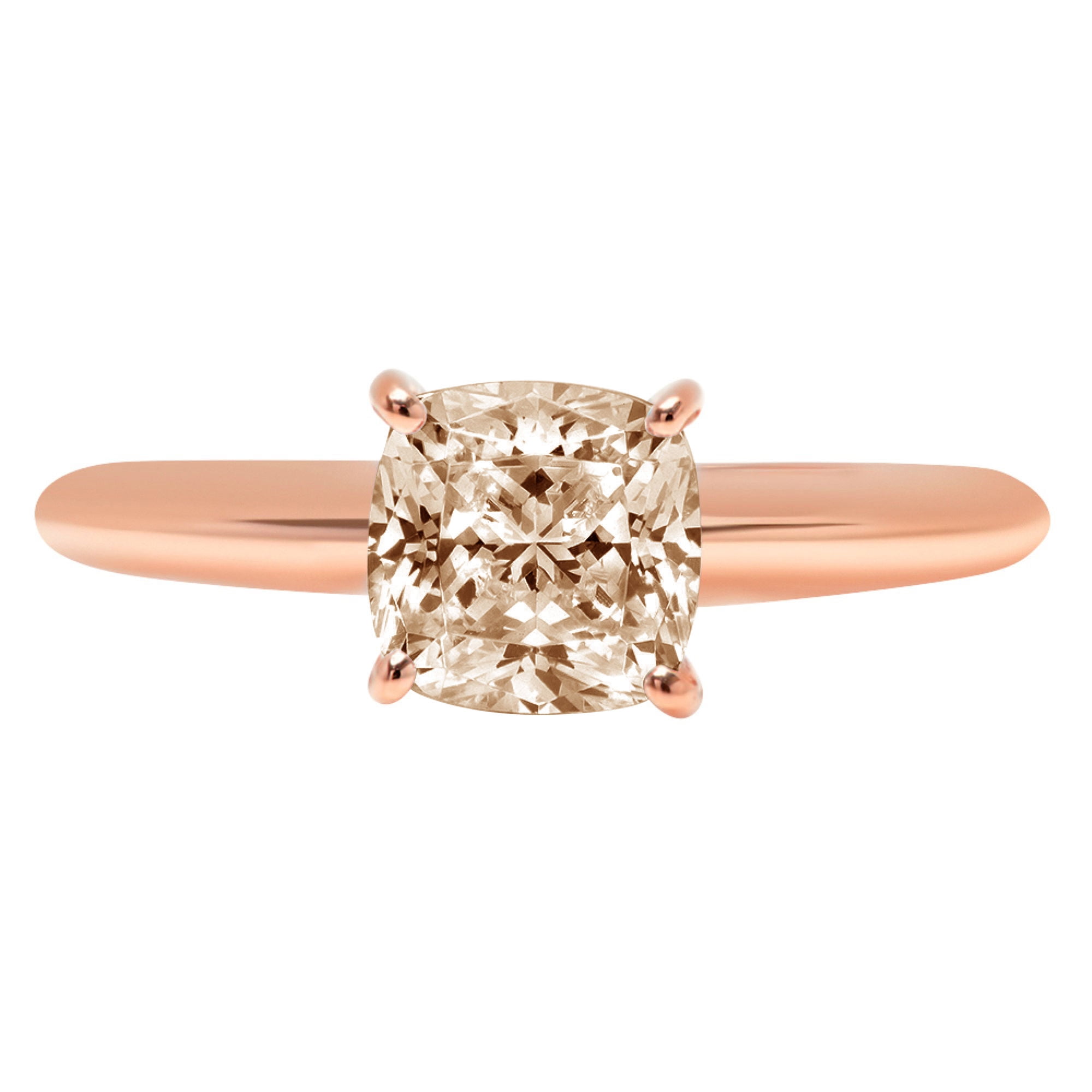 Real Genuine Solid 9K Rose Gold Engagement Wedding Ring Ladies Simulated Diamond 