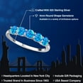 thumbnail image 2 of Gem Stone King 1.25 Ct Round Cabochon Blue Simulated Opal 925 Sterling Silver Ring, 2 of 6