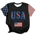 thumbnail image 4 of MEICHEN Women's 4th of July Short Sleeve Top Usa Flag Printed Patriotic Graphic Tee Blouse Summer 250th Anniversary Usa Round Neck T Shirt, 4 of 4
