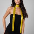 thumbnail image 2 of HXWCHs Elegant Handmade Metallic Sequin Aluminum Mesh Scarf Tie for Women Stylish Versatile Fashion AccessoryOne Size Yellow, 2 of 6