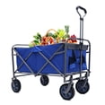 thumbnail image 7 of 150Lbs Beach Wagon, Foldable Wagon with Large Capacity, Collapsible Wagon Cart Heavy Duty for Grocery Outdoor Beach Gardening Sports Camping Shopping Fishing, Blue, 7 of 7