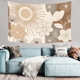thumbnail image 5 of Boho Tapestry Wall Hanging – Floral Garden Tapestry for Bedroom, Living Room & Outdoor Decor, Peach Skin Fabric Hippie Mandala Tapestry, Large Polyester Wall Art, 5 of 6