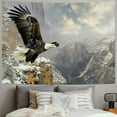 thumbnail image 2 of Nawypu  Africa Tapestry, Aerial View of Bald Eagle Flying in the Snow Covered Grand Canyon Rocky Art, Wide Wall Hanging for Bedroom Living Room Dorm, White Brown, 2 of 6