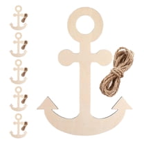 FRCOLOR Beige Paintable Wooden Anchor Ornaments for DIY Nautical Decor and Ocean Themed Party Supplies 1 Set