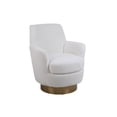 thumbnail image 3 of JERFIT Ivory Faux Fur Swivel Barrel Chair, Plush Accent Armchair with 360° Rotation for Living Room, Bedroom, Cozy Reading Nook, 3 of 10