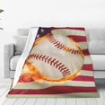 thumbnail image 1 of KLL Baseball Ball With Flag Pattern Fleece Throw Blanket,Fleece Throw Blankets for Couch & Bed All Season Use-40"x30", 1 of 7