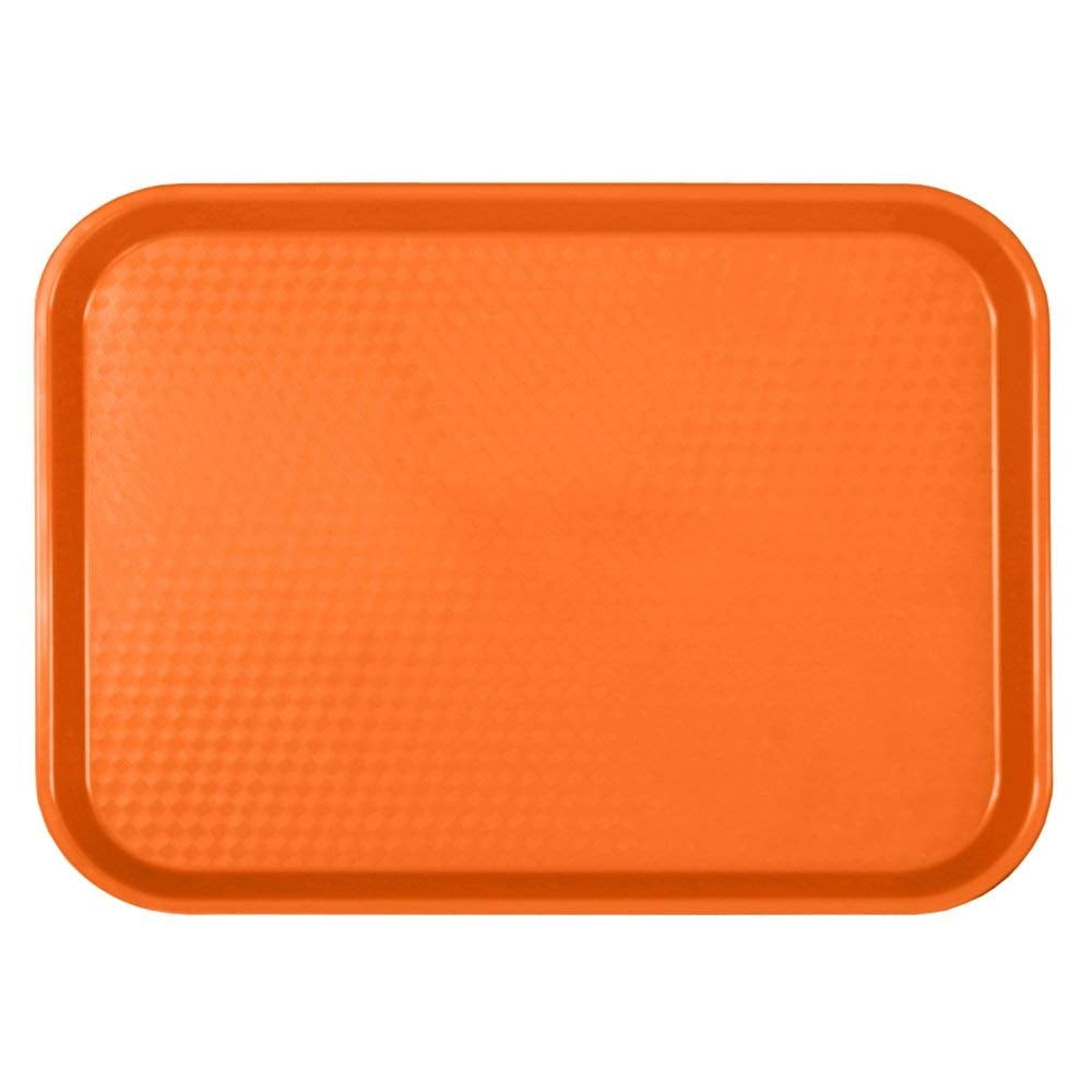 12" X 16 1/4", Fast Food Tray, Rectangular, Plastic, Orange,24 packs