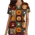 thumbnail image 2 of Fiudx Ofertas Flash Del Día Solo En Línea Blusa de Manga Corta con Cuello En V para Mujer, Uniforme de Trabajo, Impresión de Bolsillo, 2 of 5